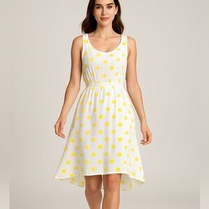 BLUE RAIN BY‎ Francesca’s Shift Yellow Polka Dotted Dress Size Medium Trend 2025